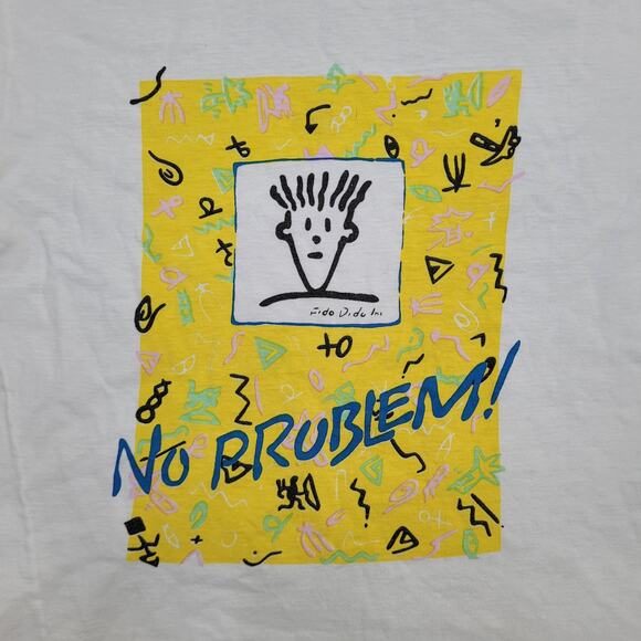 Vintage 90s Fido-Dido No-Problem Shirt Womens XS 17x22 White - Picture 7 of 13